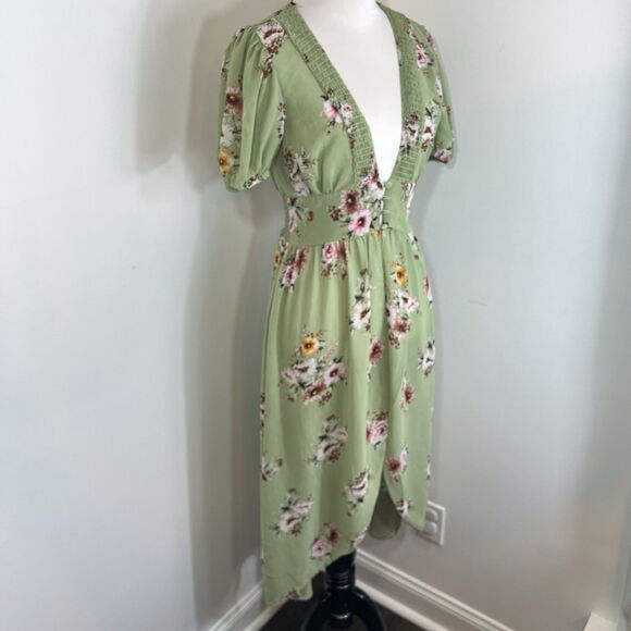 Haute Project Floral Maxi Duster Blouse Beach Coverup Dress Size S - Picture 3 of 10